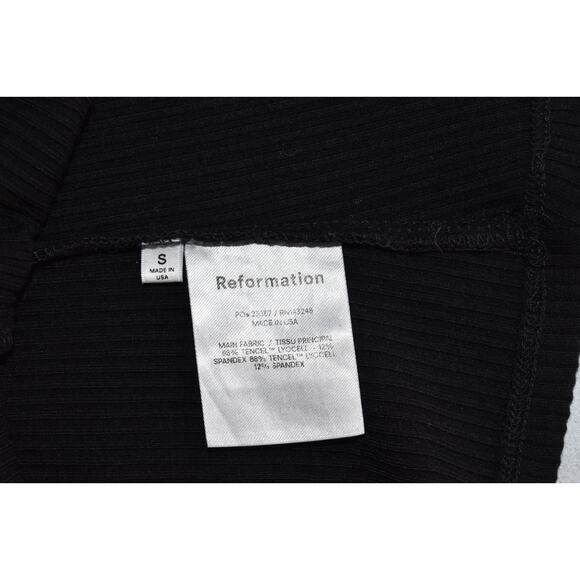 A6 Auth REFORMATION Black Ribbed Knit One Shoulder Sleeveless Tank Top Size S - Picture 7 of 7